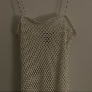 White Fishnet Cover-Up Dress